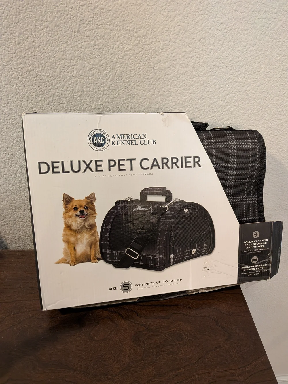 American Kennel Club Deluxe Pet Carrier - Black Plaid